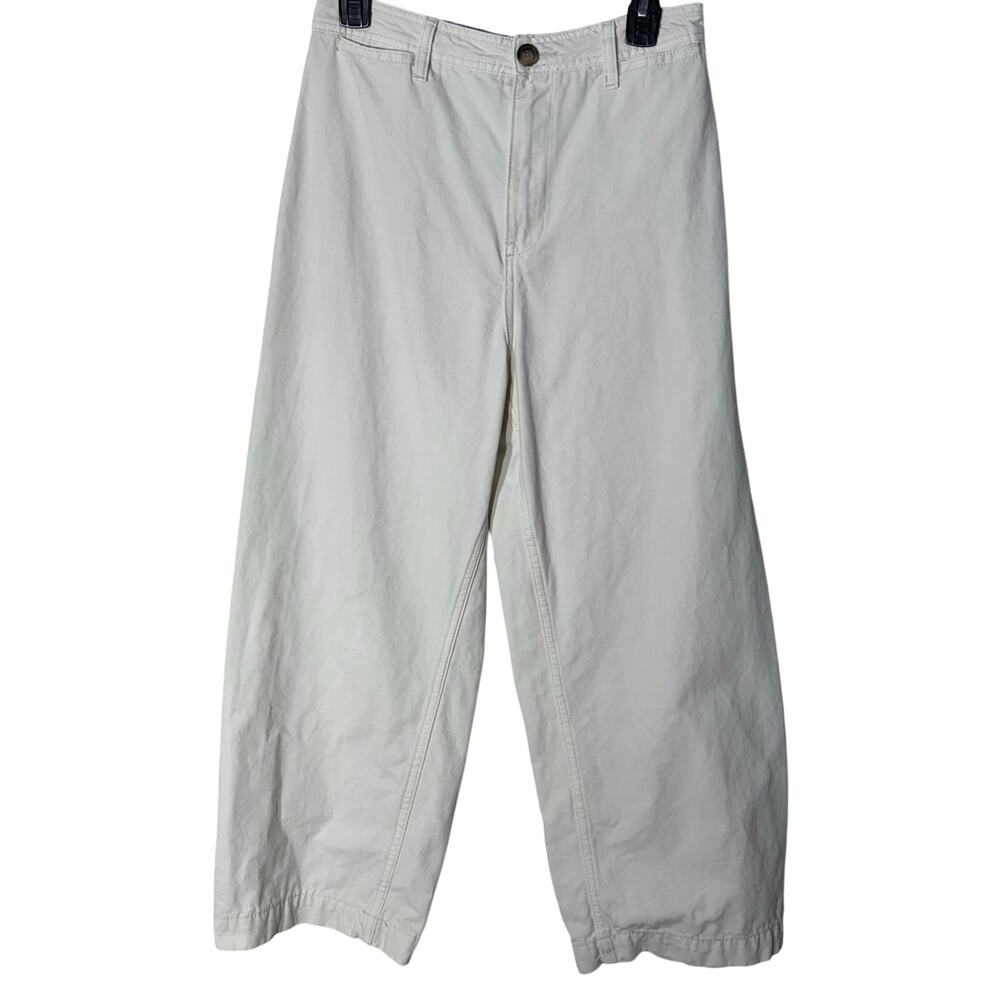 Day to Day Blu Pepper Wide Leg Ivory Denim Pants, Women's Size 28